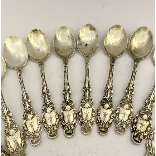 135 - A SET OF 11 EARLY 20TH CENTURY STERLING SILVER TEASPOONS, by Gorham, Providence, Rhode Island, US. H... 