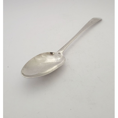 15 - A VERY FINE & RARE IRISH PROVINCIAL – LIMERICK – SILVER SERVING SPOON, decorated to the stem & tip w... 