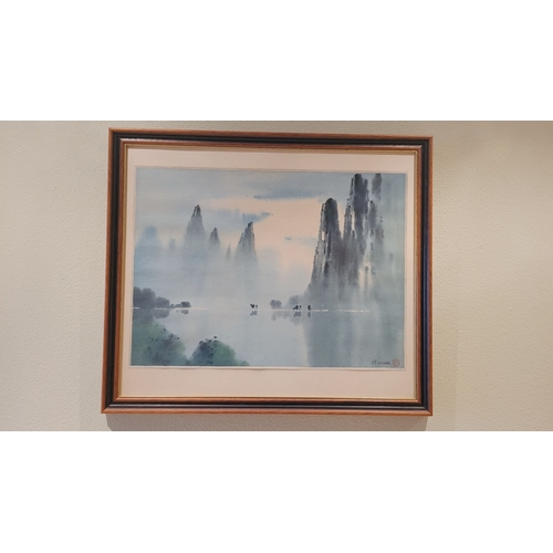 171 - ZHANG GUANGBI, (CHINESE, B. 1925), GUILIN VALLEY. Signed and stamped lower right. Dated 1989. Galler... 