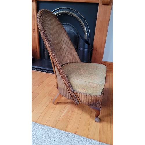 18 - A LLOYD LOOM ‘LUSTY’ LOW RISE CHAIR & TABLE / STOOL, mid-century design, the chair with a lift away ... 