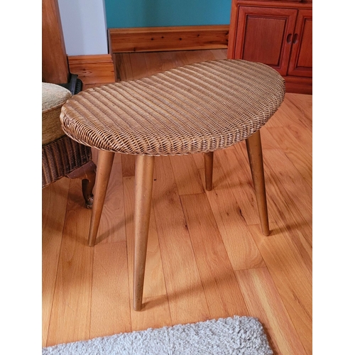 18 - A LLOYD LOOM ‘LUSTY’ LOW RISE CHAIR & TABLE / STOOL, mid-century design, the chair with a lift away ... 