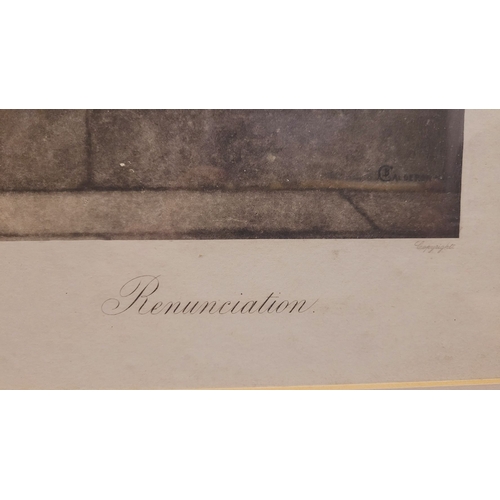 185 - AFTER P.H. CALDERON, RENUNCIATION, printed by Felix Rosenthiel, London. Frame: 77.5 x 64.5, print: 5... 