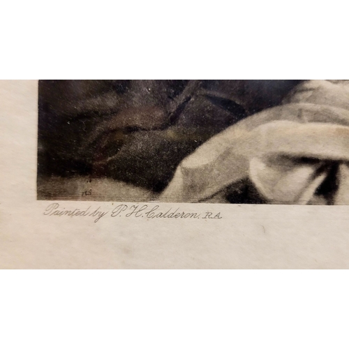 185 - AFTER P.H. CALDERON, RENUNCIATION, printed by Felix Rosenthiel, London. Frame: 77.5 x 64.5, print: 5... 