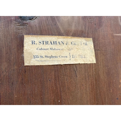 19 - AN EXCELLENT QUALITY MAHOGANY INLAID ROBERT STRAHAN DUBLIN WARDROBE, two door bow-fronted wardrobe, ... 