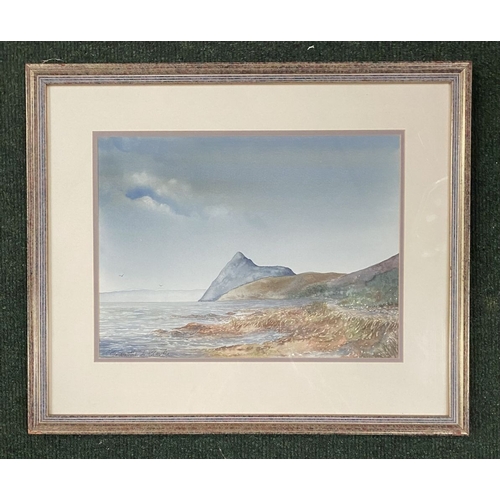 194 - GRANVILLE D. CLARKE (British, 20th Century), ‘COASTAL ROAD CORRAN’, watercolour on paper, signed low... 