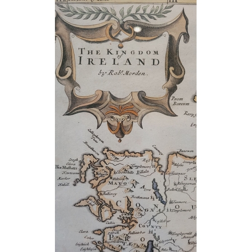 20 - ROBERT MORDEN’S THE KINGDOM OF IRELAND MAP, circa 1695. A 17th century map of Ireland, ‘Sold by Abel... 