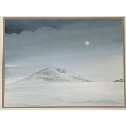 226 - GRANVILLE D. CLARKE (British, 20th Century), ‘MOONLIGHT SERENITY’, watercolour on paper, signed lowe... 