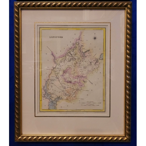 23 - A LARGE COLLECTION OF FRAMED MAPS FROM LEWIS’ TOPOGRAPHICAL DICTIONARY OF IRELAND, includes Cavan, W... 