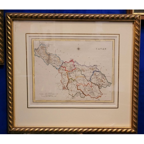 23 - A LARGE COLLECTION OF FRAMED MAPS FROM LEWIS’ TOPOGRAPHICAL DICTIONARY OF IRELAND, includes Cavan, W... 