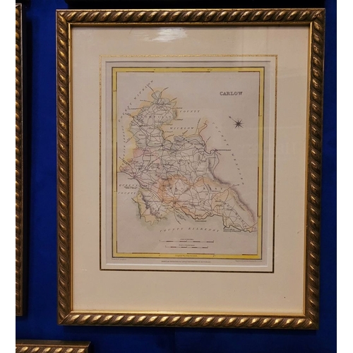 23 - A LARGE COLLECTION OF FRAMED MAPS FROM LEWIS’ TOPOGRAPHICAL DICTIONARY OF IRELAND, includes Cavan, W... 