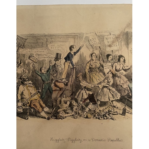 232 - A 19TH CENTURY CATICATURE, (i) ‘Higgledy-Piggledy, or, a Domestic Republic’, lithographic reproducti... 