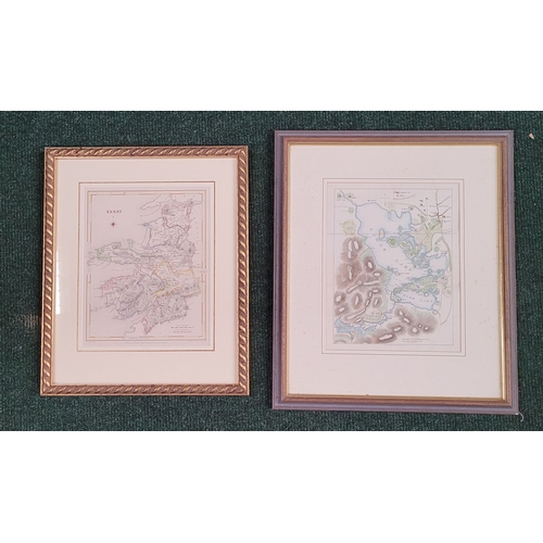 43 - TWO FRAMED MAPS: (i) J. TYRER THE LAKES OF KILLARNEY, and surrounds. Hand coloured, taken from Scene... 