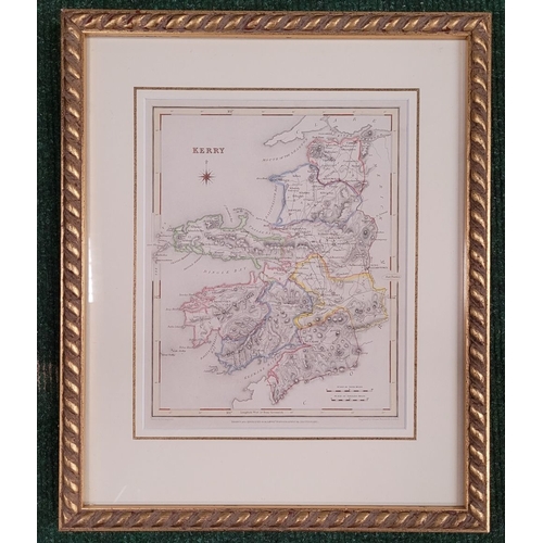 43 - TWO FRAMED MAPS: (i) J. TYRER THE LAKES OF KILLARNEY, and surrounds. Hand coloured, taken from Scene... 