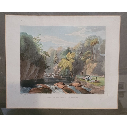 47 - AFTER HENRY O’NEILL, SCENE IN THE DARGLE, CO. WICKLOW, sculpted by J. Harris, a handcoloured aquatin... 