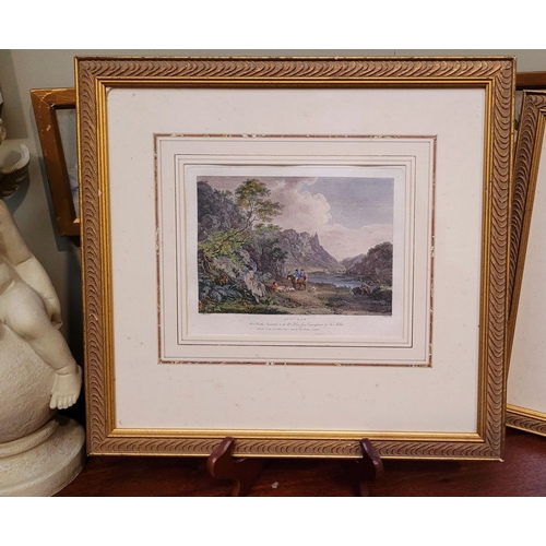 48 - A PAIR OF FRAMED HAND COLOURED COPPER PLATE ETCHINGS: (i) W. Ashford Pinxt: T. Milton Sculp. Shanes ... 