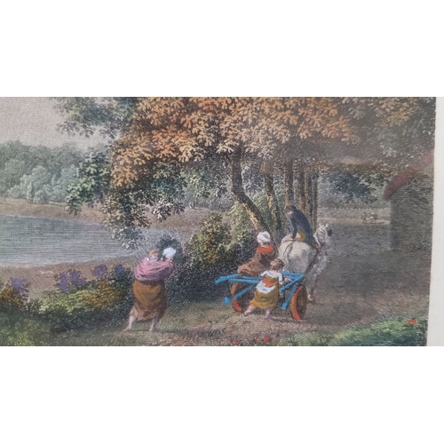 48 - A PAIR OF FRAMED HAND COLOURED COPPER PLATE ETCHINGS: (i) W. Ashford Pinxt: T. Milton Sculp. Shanes ... 