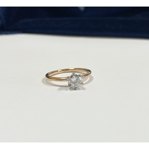 50 - AN EXCEPTIONAL 14CT ROSE GOLD DIAMOND SOLITAIRE RING, the round brilliant cut solitaire set in six c... 