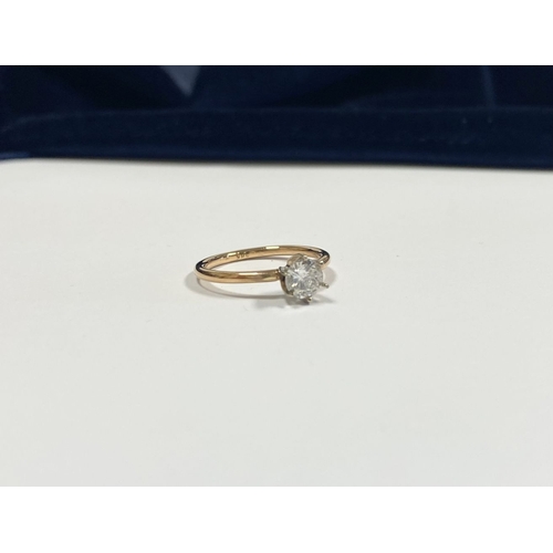 50 - AN EXCEPTIONAL 14CT ROSE GOLD DIAMOND SOLITAIRE RING, the round brilliant cut solitaire set in six c... 