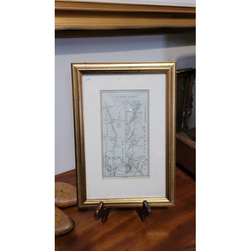 51 - A FRAMED PAIR OF OLD ROAD MAPS: TAKEN FROM TAYLOR & SKINNER ROAD ATLAS OF IRELAND, surveyed in 1777,... 