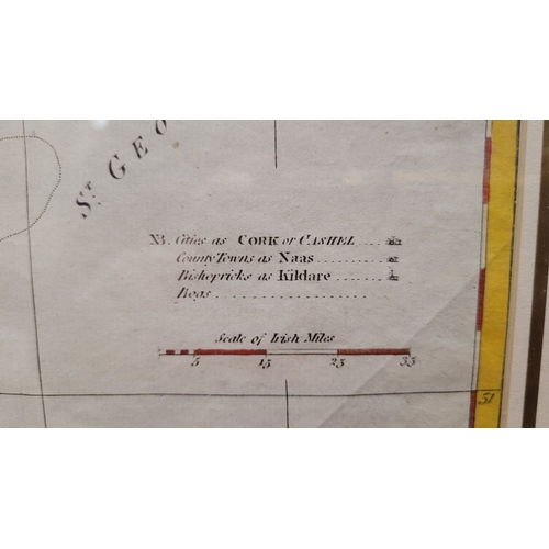 53 - A FRAMED MAP OF IRELAND: J.RUSSEL 1802, Showing the Island of Ireland, divided into provinces & coun... 