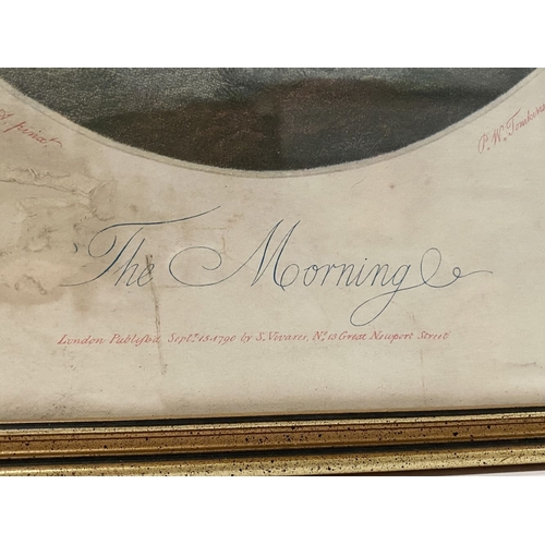 83 - A PAIR OF 18TH CENTURY FRAMED MEZZOTINTS, AFTER WILLIAM HAMILTON RA (), (i) ‘THE MORNING’, mezzotint... 