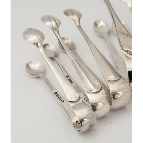 149 - A VERY GOOD COLLECTION OF SMALL SILVER SUGAR TONGS: various dates & designs, some unusual decorative... 