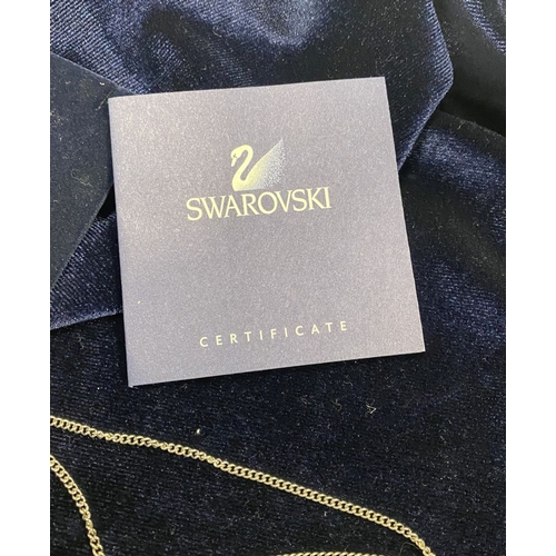 158 - A BEAUTIFUL SWAROVSKI CASED NECKLACE, complete with certificate. Swarovski Calista Palladium Plated ... 