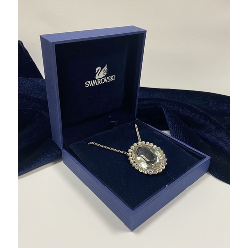 158 - A BEAUTIFUL SWAROVSKI CASED NECKLACE, complete with certificate. Swarovski Calista Palladium Plated ... 