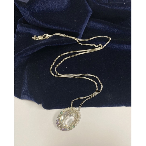 158 - A BEAUTIFUL SWAROVSKI CASED NECKLACE, complete with certificate. Swarovski Calista Palladium Plated ... 