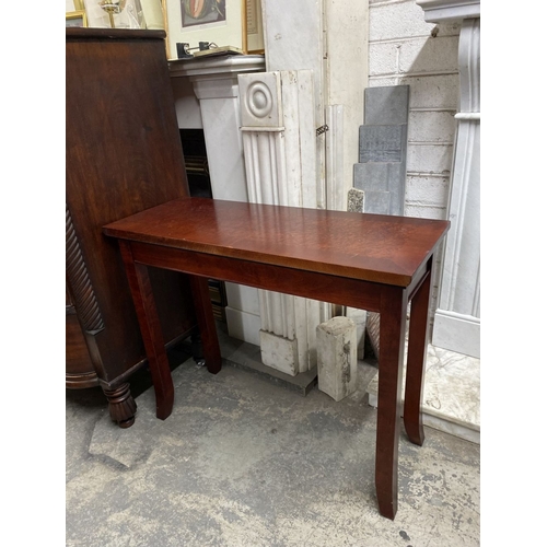 171 - AN IRISH MADE CONTEMPORARY NARROW HALL CONSOLE TABLE, cherrywood with cross-banded detail to the top... 