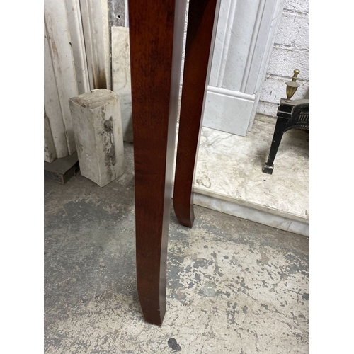 171 - AN IRISH MADE CONTEMPORARY NARROW HALL CONSOLE TABLE, cherrywood with cross-banded detail to the top... 