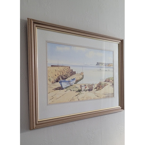 19 - SAMUEL MCLARNON, UWS, (IRISH, 1923-2013), BOATS, BALLYCASTLE, watercolour on paper, signed lower rig... 