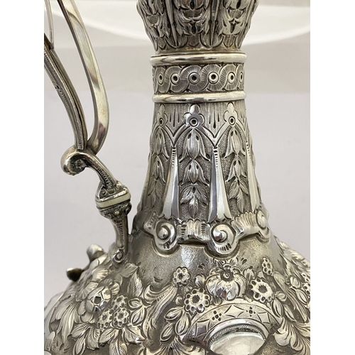 2 - AN IMPRESSIVE HISTORICAL IRISH SILVER ARMADA JUG, Dublin c.1866. The front engraved with presentatio... 