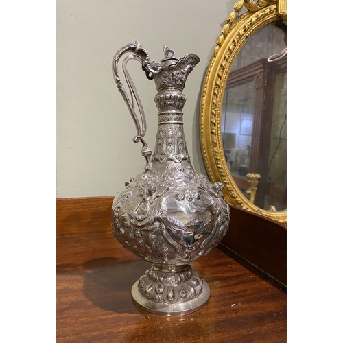 2 - AN IMPRESSIVE HISTORICAL IRISH SILVER ARMADA JUG, Dublin c.1866. The front engraved with presentatio... 