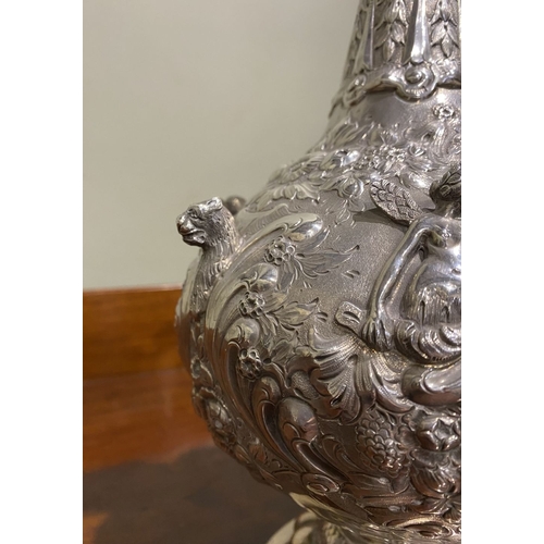 2 - AN IMPRESSIVE HISTORICAL IRISH SILVER ARMADA JUG, Dublin c.1866. The front engraved with presentatio... 