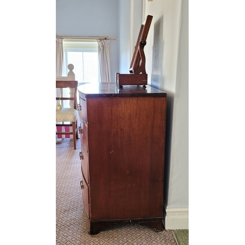 20 - A GOOD QUALITY 19TH CENTURY BOW FRONTED FIVE DRAWER CHEST, with crossbanded detail to the top, each ... 