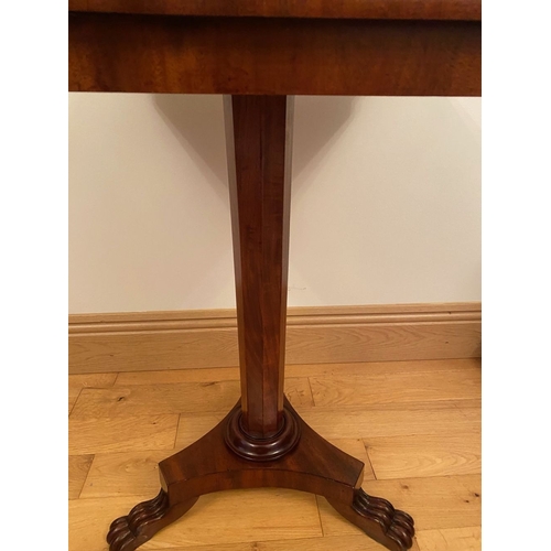 213 - A WILLIAM IV MAHOGANY WINE TABLE, circular inlay to top with canted corners, raised on tapered suppo... 