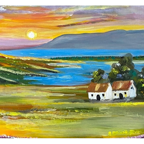 229 - KATE (Irish, 20th Century), ‘SUNRISE IN VALLEY’, acrylic on canvas, signed lower right. Dimensions: ... 