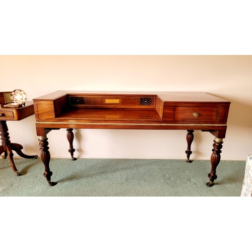 281 - AN EARLY 19TH CENTURY MAHOGANY BRASS INLAID CONVERTED SPINET, by the maker Thomas Butcher, of Great ... 