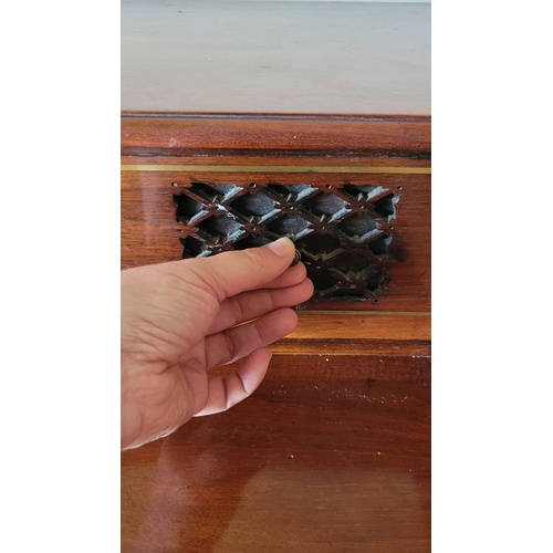 281 - AN EARLY 19TH CENTURY MAHOGANY BRASS INLAID CONVERTED SPINET, by the maker Thomas Butcher, of Great ... 