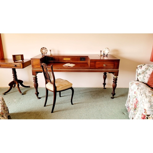 281 - AN EARLY 19TH CENTURY MAHOGANY BRASS INLAID CONVERTED SPINET, by the maker Thomas Butcher, of Great ... 