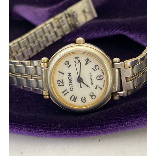 304 - A TRIO OF VINTAGE SILVER TONE LADIES WRISTWATCHES, by Pulsar, Avia & Citron.