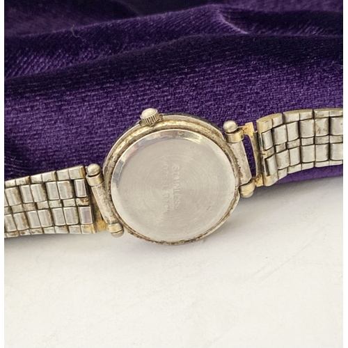 304 - A TRIO OF VINTAGE SILVER TONE LADIES WRISTWATCHES, by Pulsar, Avia & Citron.