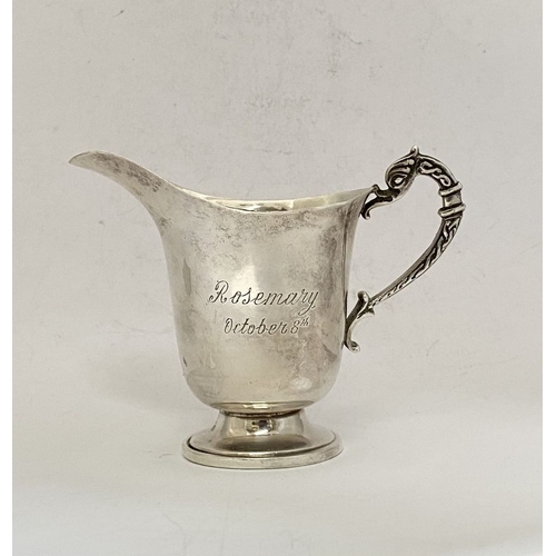 31 - A 1916-66 JUBILEE IRISH SILVER CREAM JUG, Hallmarked B. Moynihan Limerick. Nice simple form with dec... 