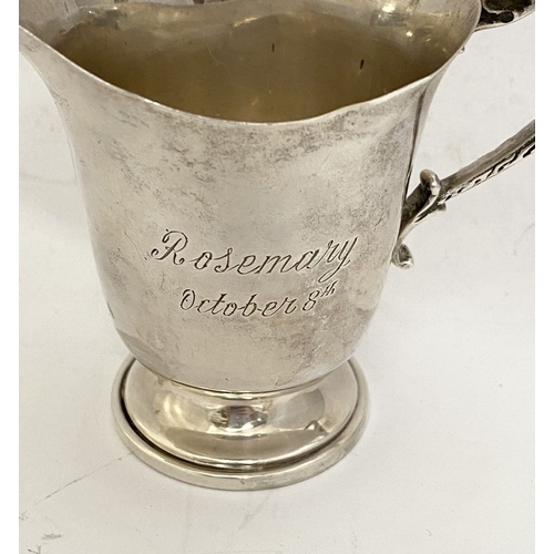 31 - A 1916-66 JUBILEE IRISH SILVER CREAM JUG, Hallmarked B. Moynihan Limerick. Nice simple form with dec... 