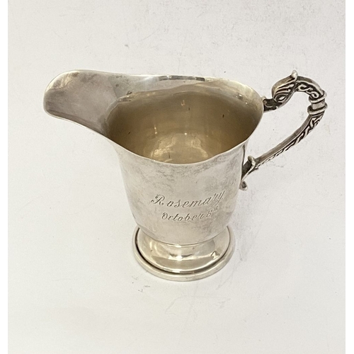 31 - A 1916-66 JUBILEE IRISH SILVER CREAM JUG, Hallmarked B. Moynihan Limerick. Nice simple form with dec... 