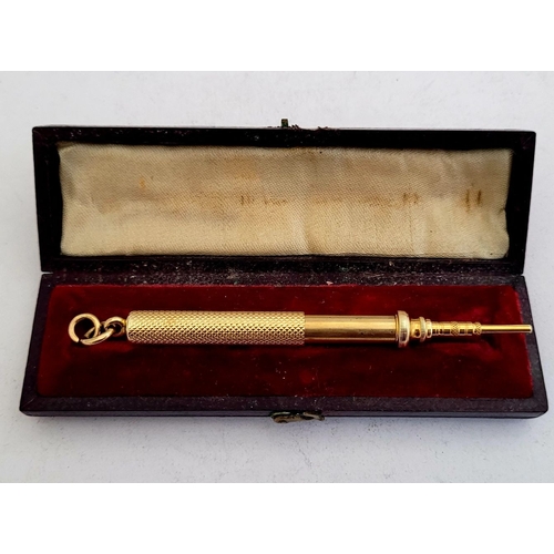 339 - A MIXED LOT: includes: (i) An antique cased gold coloured mechanical pencil, with engine cut decorat... 