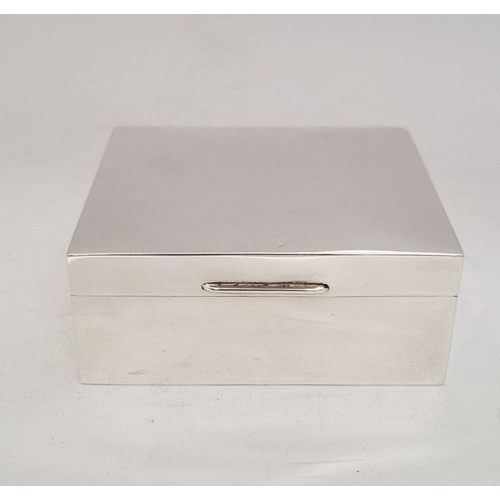 34 - A FINE MID CENTURY WOOD LINED SILVER CLAD BOX, with Birmingham hallmarks, date letter for 1958 and m... 