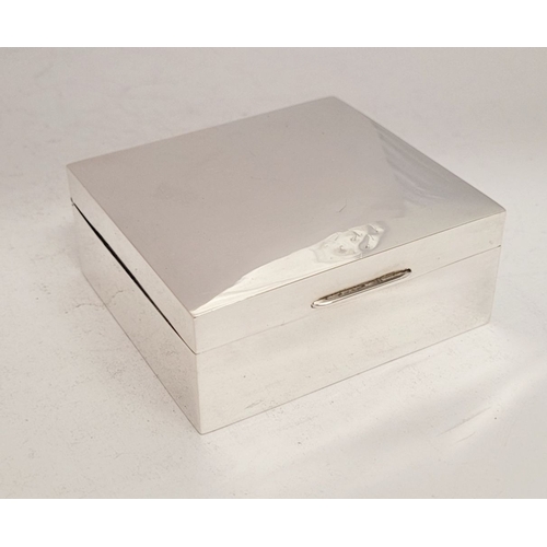 34 - A FINE MID CENTURY WOOD LINED SILVER CLAD BOX, with Birmingham hallmarks, date letter for 1958 and m... 