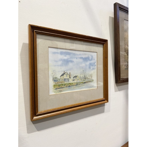 345 - R. RYAN (Irish, 20th Century), ‘OLD GASWORKS NAAS’, watercolour on paper, titled lower left, signed ... 